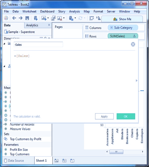نمودارهای آبشاری یا Waterfall Charts در تبلو