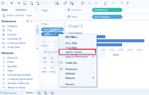 ایجاد Context Filter در Tableau