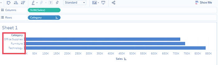 گروه‌ها در Tableau - Sort data