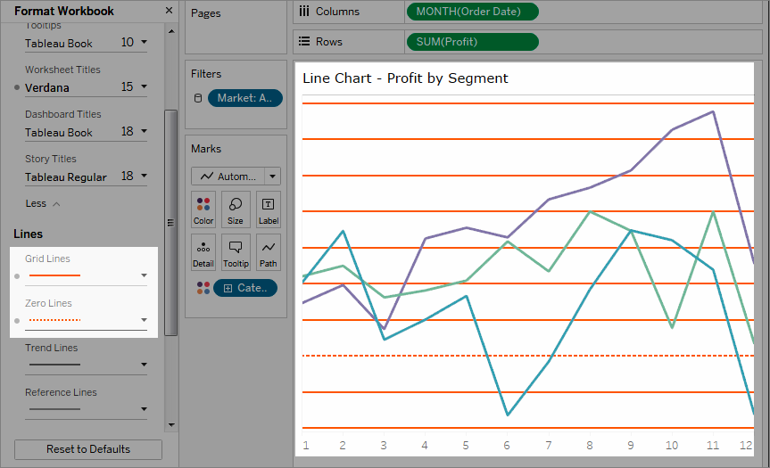 Formatting at the workbook level in tableau