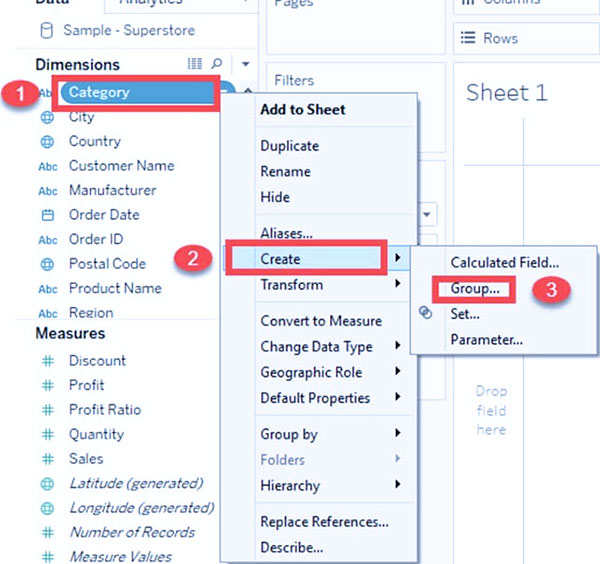 Tableau Grouping