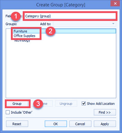 Tableau Grouping