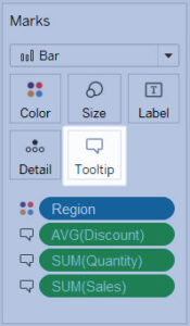 افزودن tooltip ها به علامت ها در Tableau