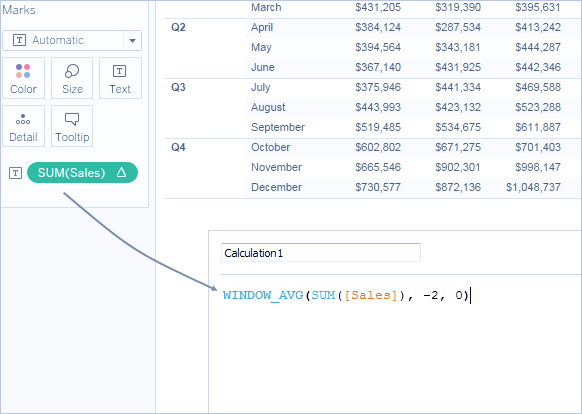 کاستوم و سفارشی کردن Table Calculation