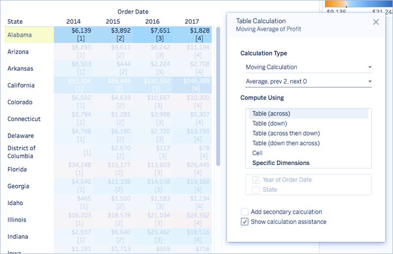 Table Calculation Quick