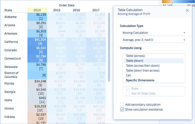 Table Calculation Quick