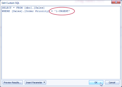 Connect to a Custom SQL Query