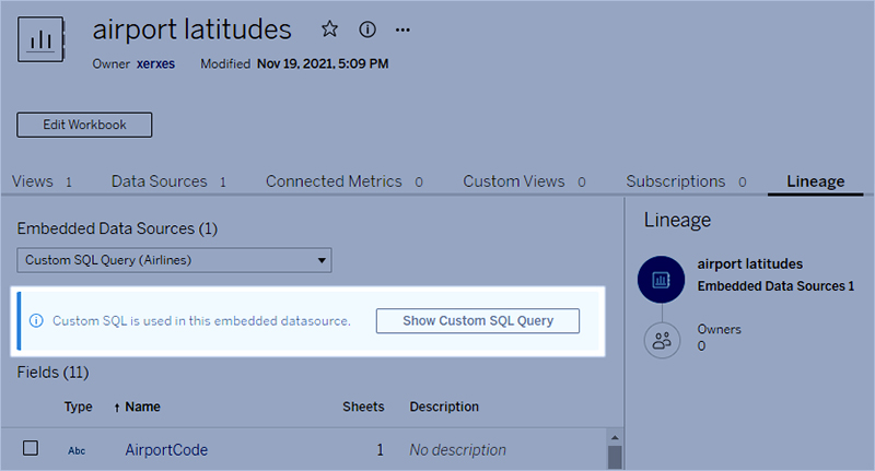 Connect to a Custom SQL Query