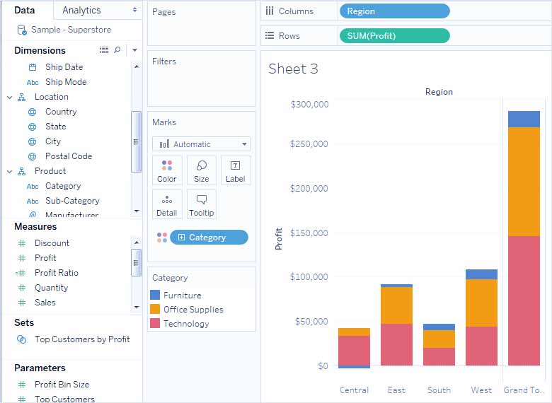 نمایش بینش‌ ها Insights در ویژوال تبلو