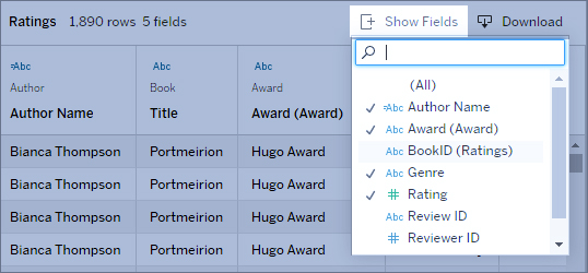 Customize the View Data in Tableau