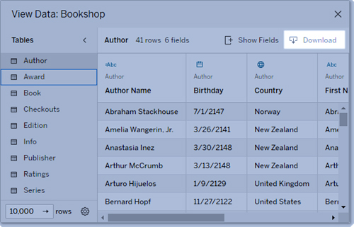 Customize the View Data in Tableau