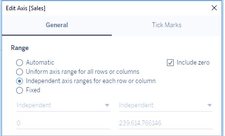 ویرایش Axes (محورها) در Tableau