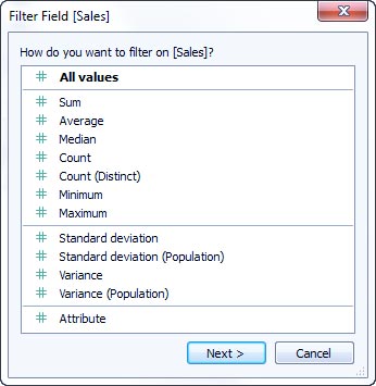 Filter Data (فیلتر داده‌ها) در Tableau