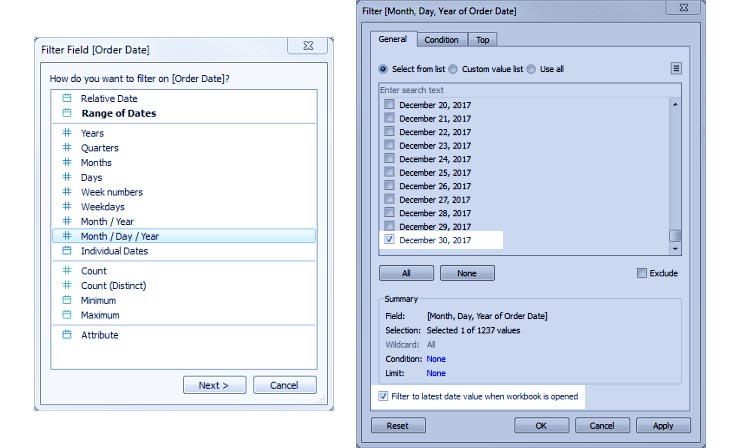Filter Data (فیلتر داده‌ها) در Tableau
