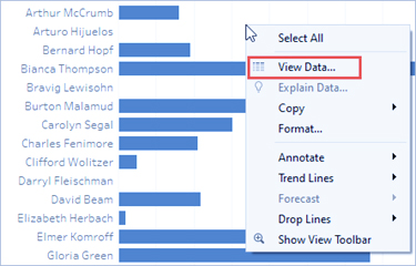 view underlying tableau data