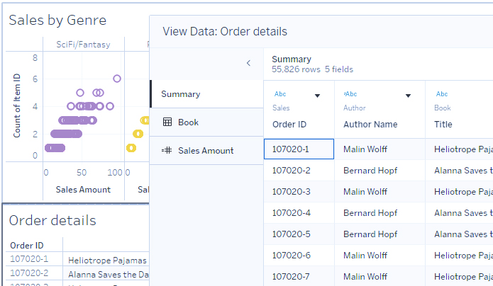 view underlying tableau data