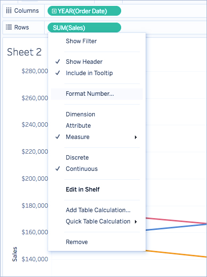 قالب‌بندی اعداد و مقادیر تهی (Null) در Tableau