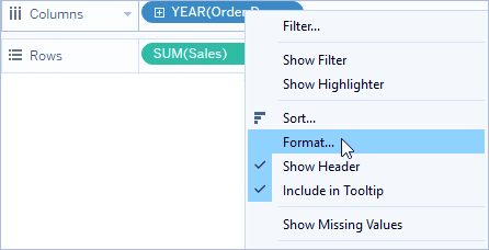 فیلد تاریخ سفارشی Custom Date Format در Tableau
