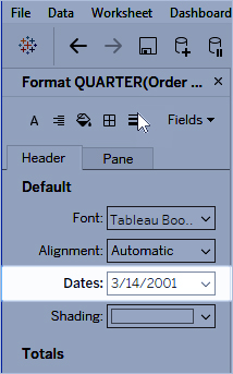 فیلد تاریخ سفارشی Custom Date Format در Tableau