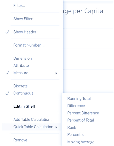 Table Calculation in a Tableau Data Story
