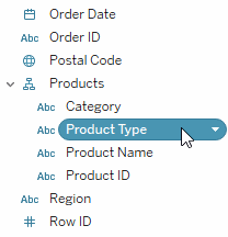 Organize and Customize Fields in the Data Pane