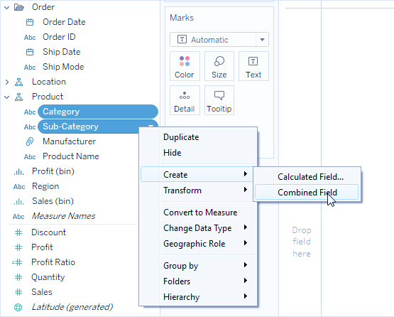 Organize and Customize Fields in the Data Pane