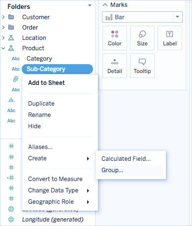 گروه بندی داده ها (Group) در Tableau