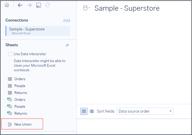 Union Data in Tableau