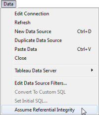 یکپارچگی ارجاعی (Referential Integrity) برای اتصالها در Tableau Desktop