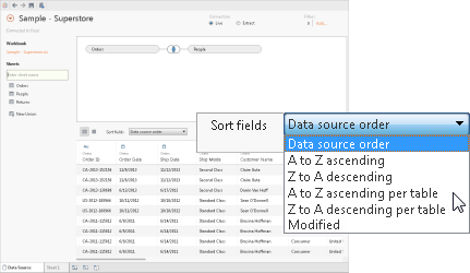 ویرایش منابع داده (Edit Data Source) در Tableau